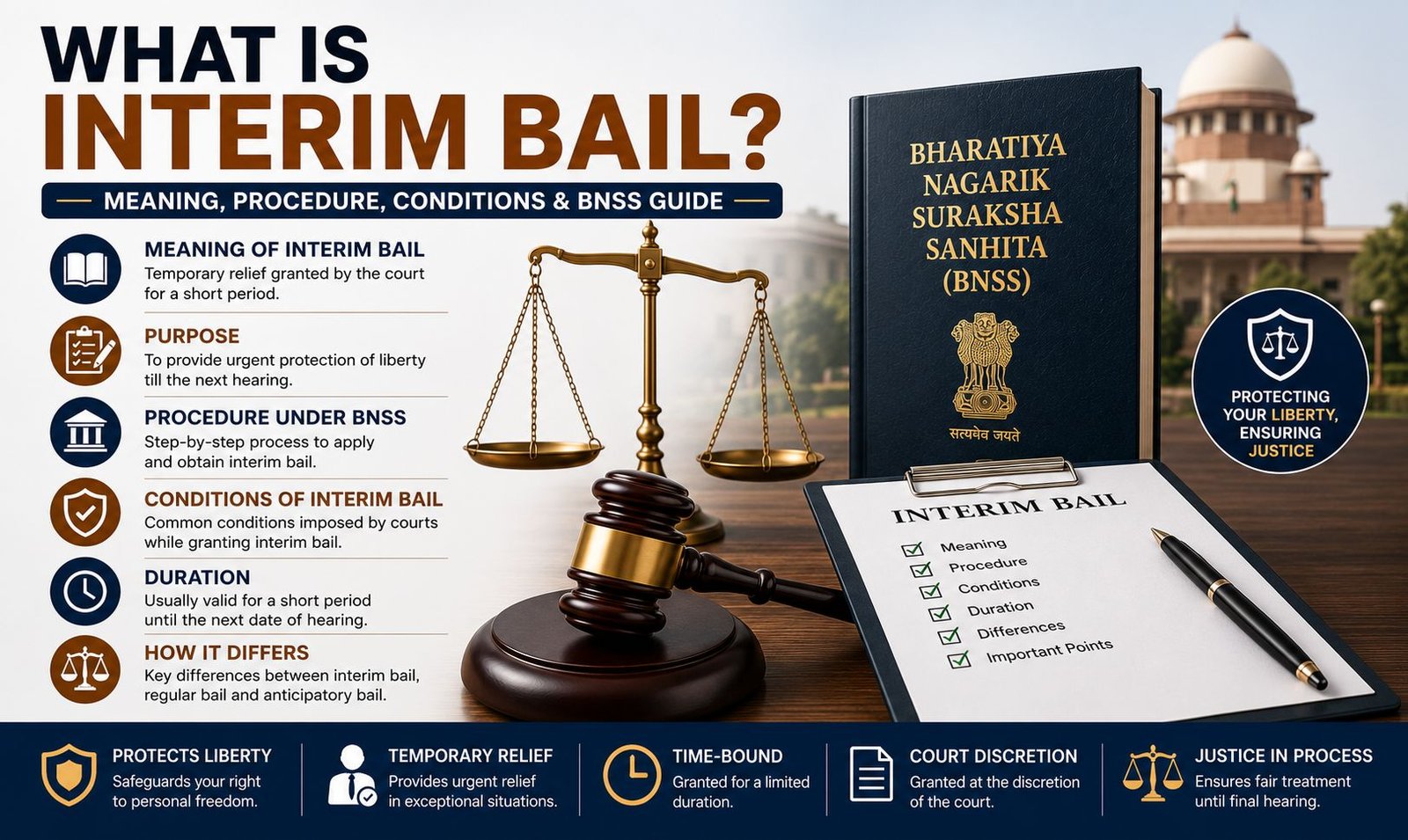 What is Interim Bail Meaning, Procedure, Conditions & BNSS Guide